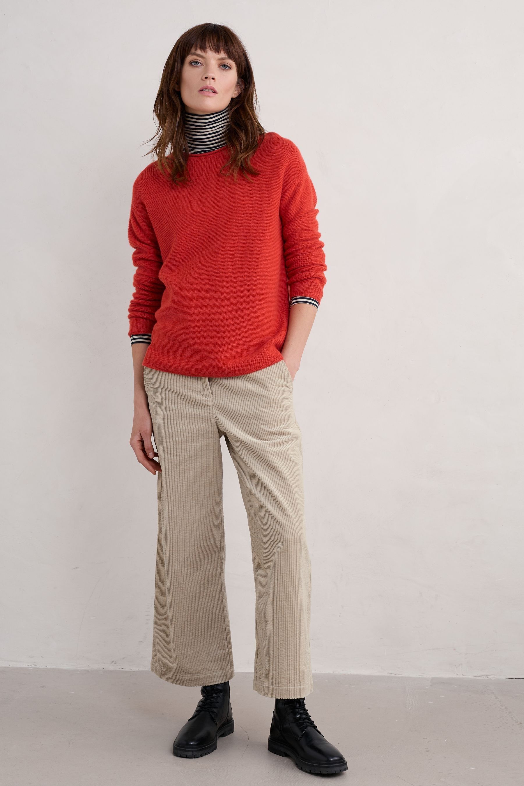 Red sweater grey pants online