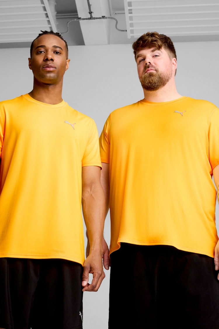 Puma Orange Mens Run Cloudspun Short Sleeve Running T-Shirt - Image 1 of 6