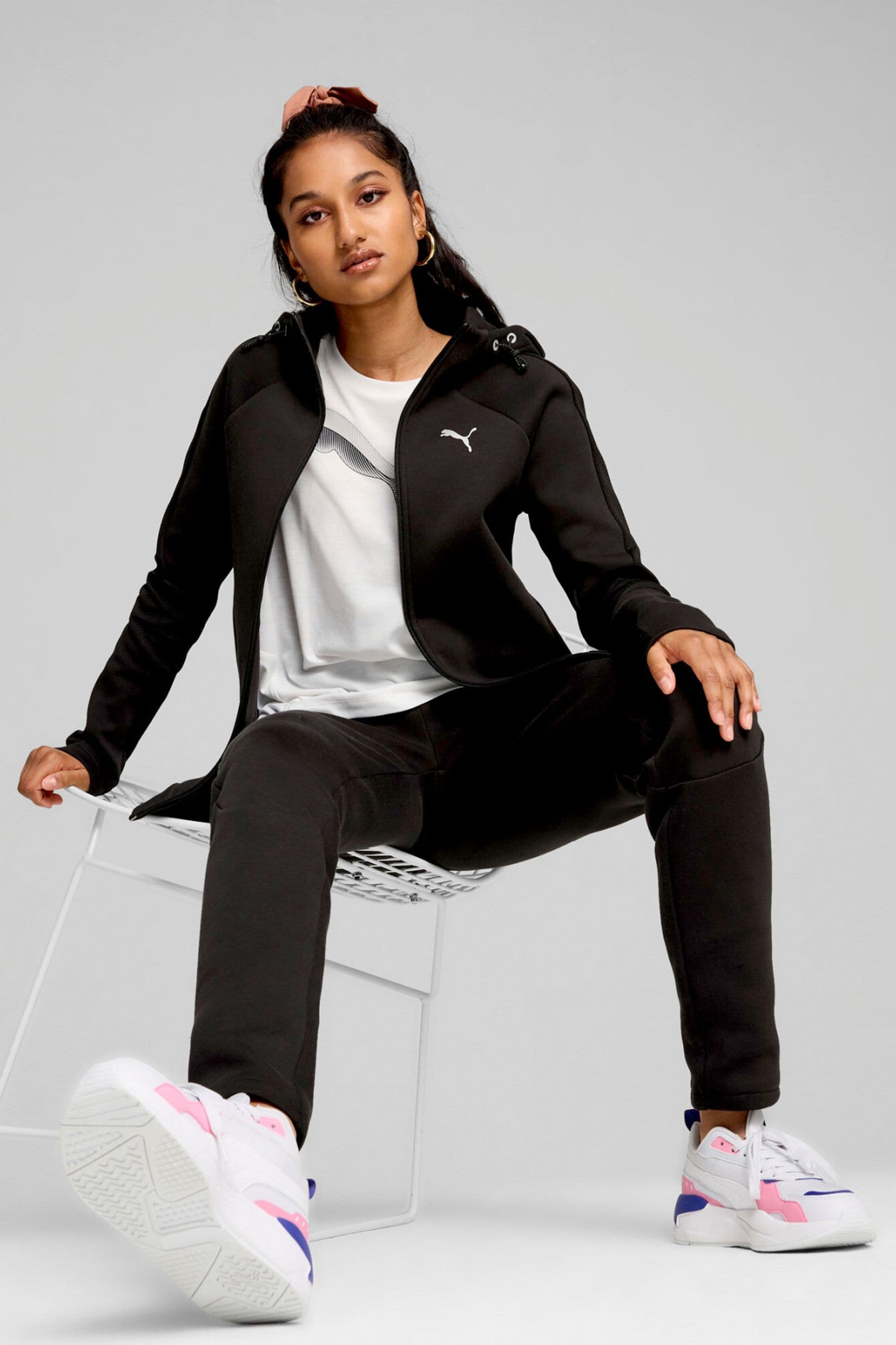 Puma sweatpants womens zip on sale