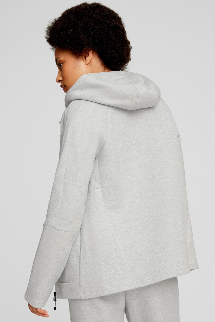 Puma Grey Womens EVOSTRIPE Full Zip Hoodie - Image 2 of 6