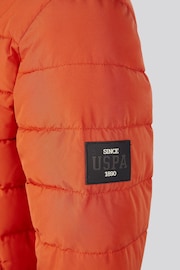 U.S. caps Polo Assn Orange U.S. caps Polo Assn. Boys Lightweight Quilt Hooded Puffer Jacket - Image 11 of 12