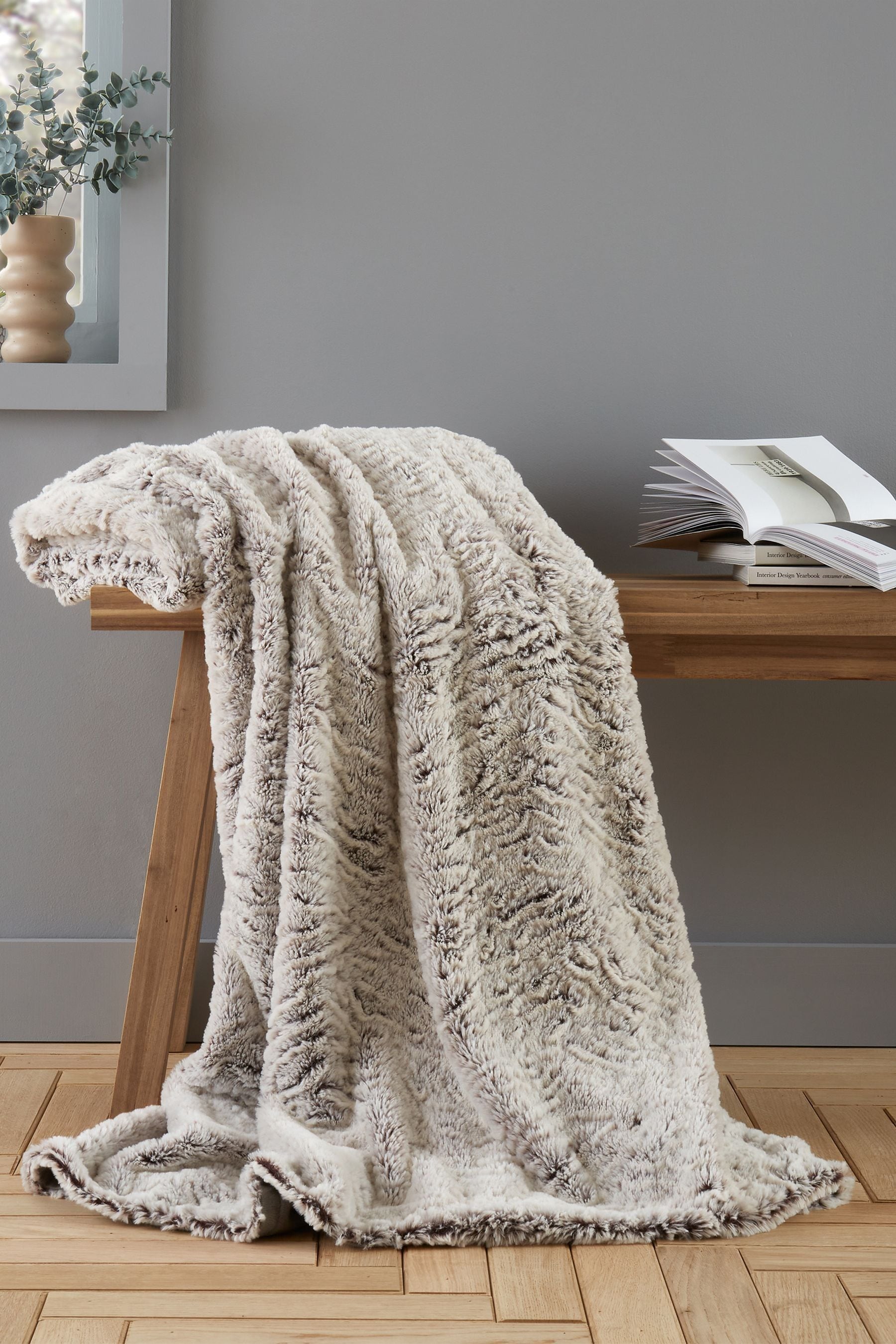 Buy Catherine Lansfield Grey Wolf Faux Fur Blanket Throw from the Next UK online shop
