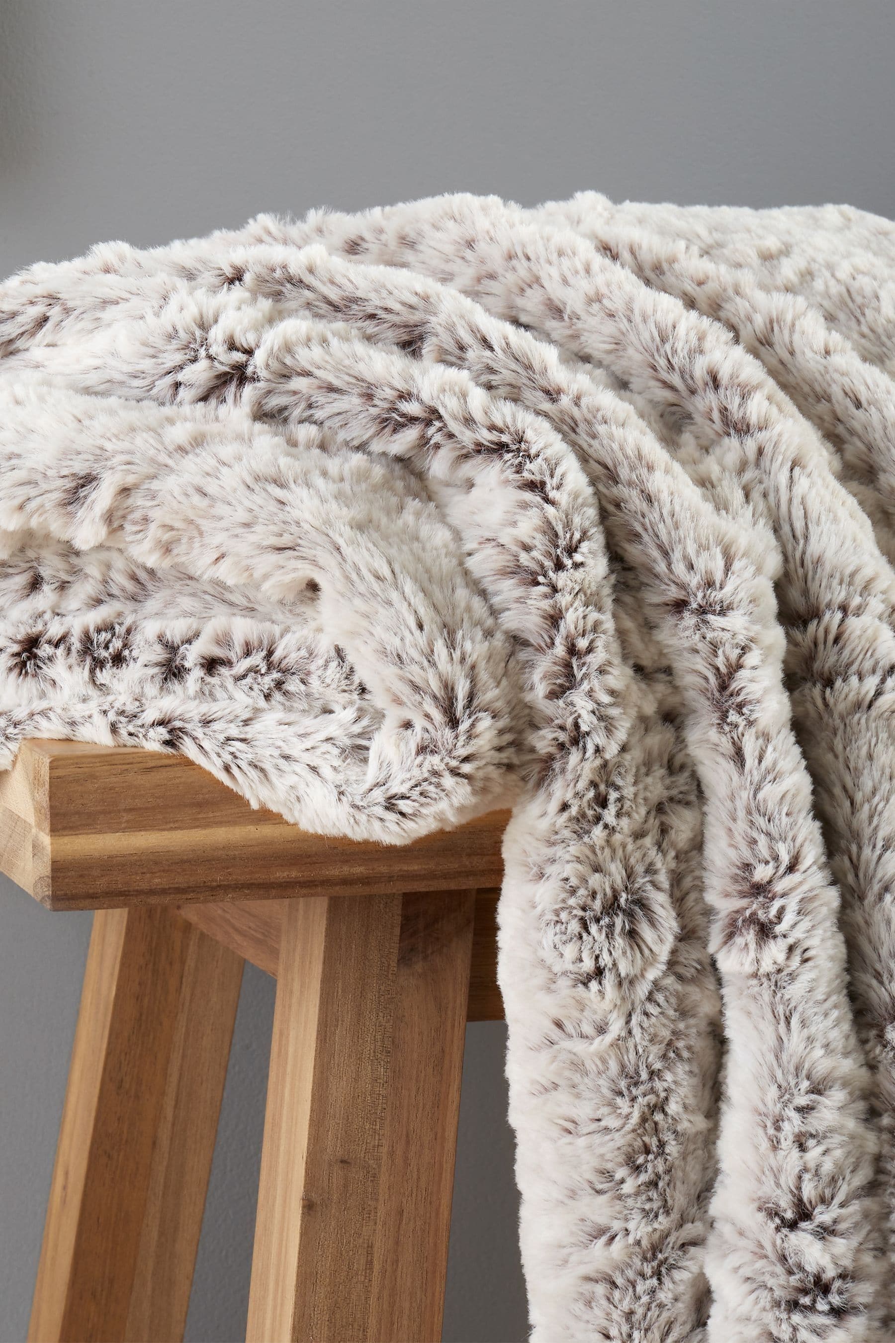 Buy Catherine Lansfield Grey Wolf Faux Fur Blanket Throw from the Next UK online shop