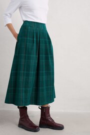 Seasalt Cornwall Teal Blue Day Dream Cord Check Midi Skirt - Image 4 of 7