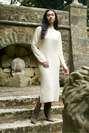 Ro&Zo Oatmeal High Neck Jumper Dress - Image 1 of 6