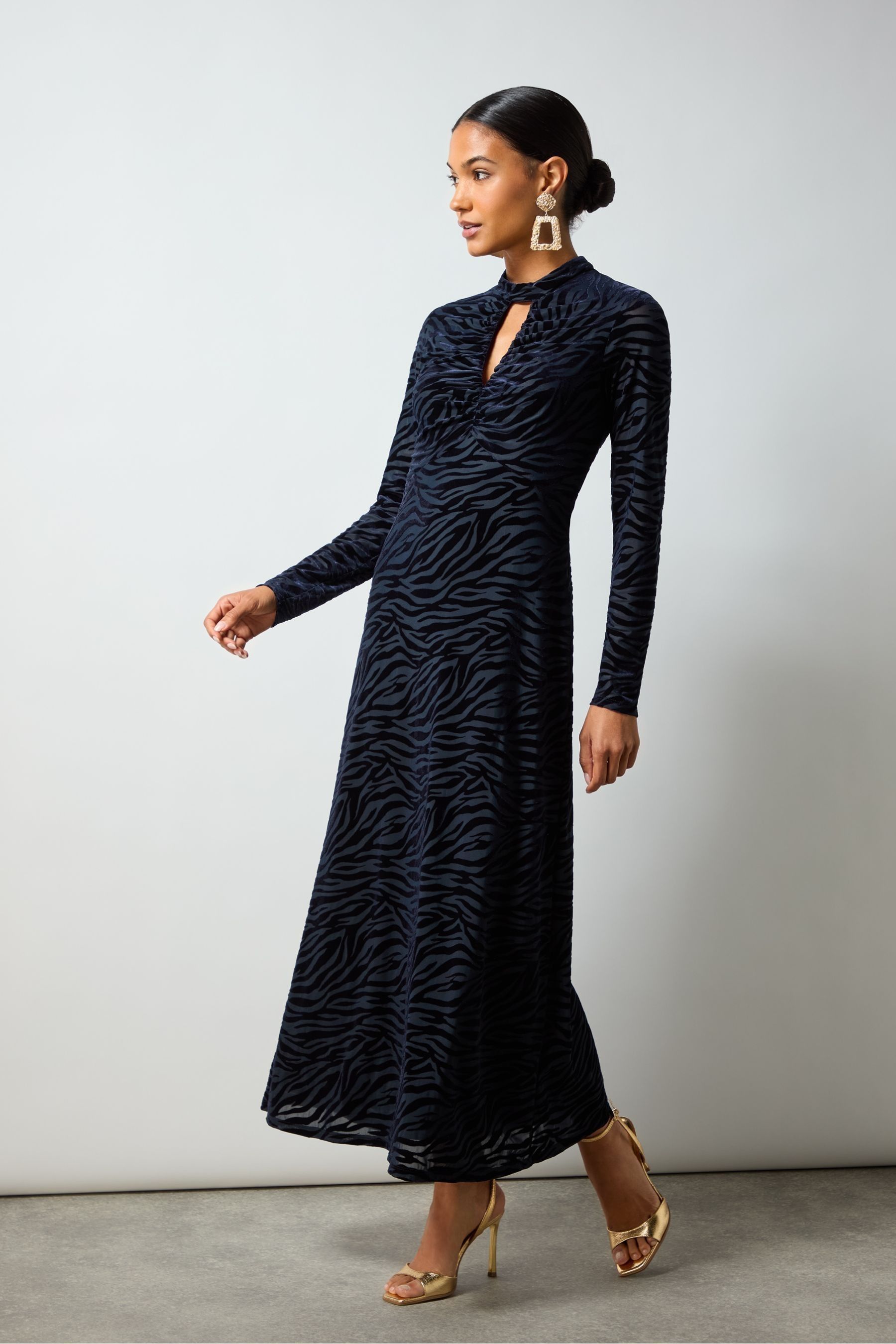 Buy Ro Zo Blue Zara Zebra Burnout Keyhole Front Dress from the Next UK online shop