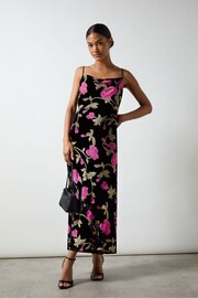 Ro&Zo Pink Matilda Floral Velvet Burnout Maxi Dress - Image 2 of 7