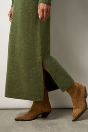 Ro&Zo Olive Green V-Neck Textured Knit Dress - Image 3 of 7