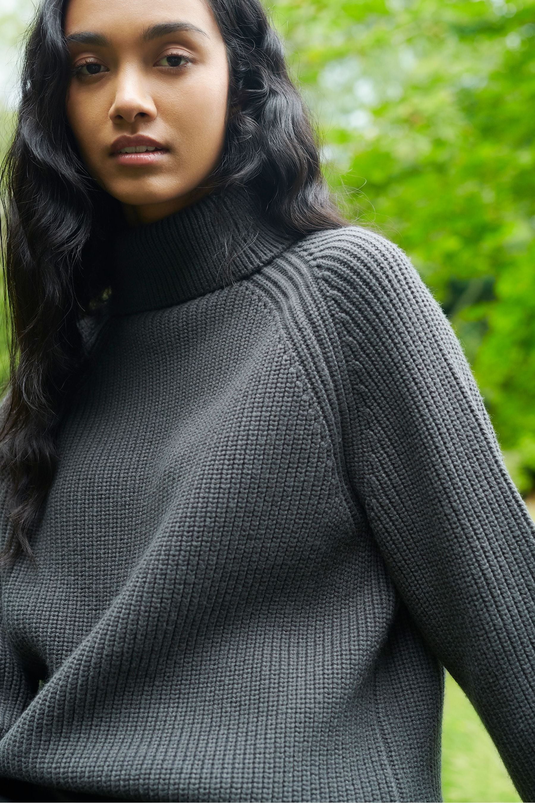 Buy Ro Zo Charcoal Grey Ribbed High Neck Jumper from the Next UK online shop