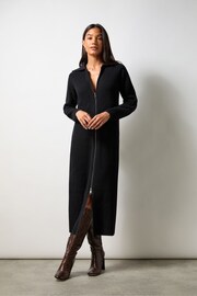 Ro&Zo Black Zip Through Knitted Dress - Image 1 of 4