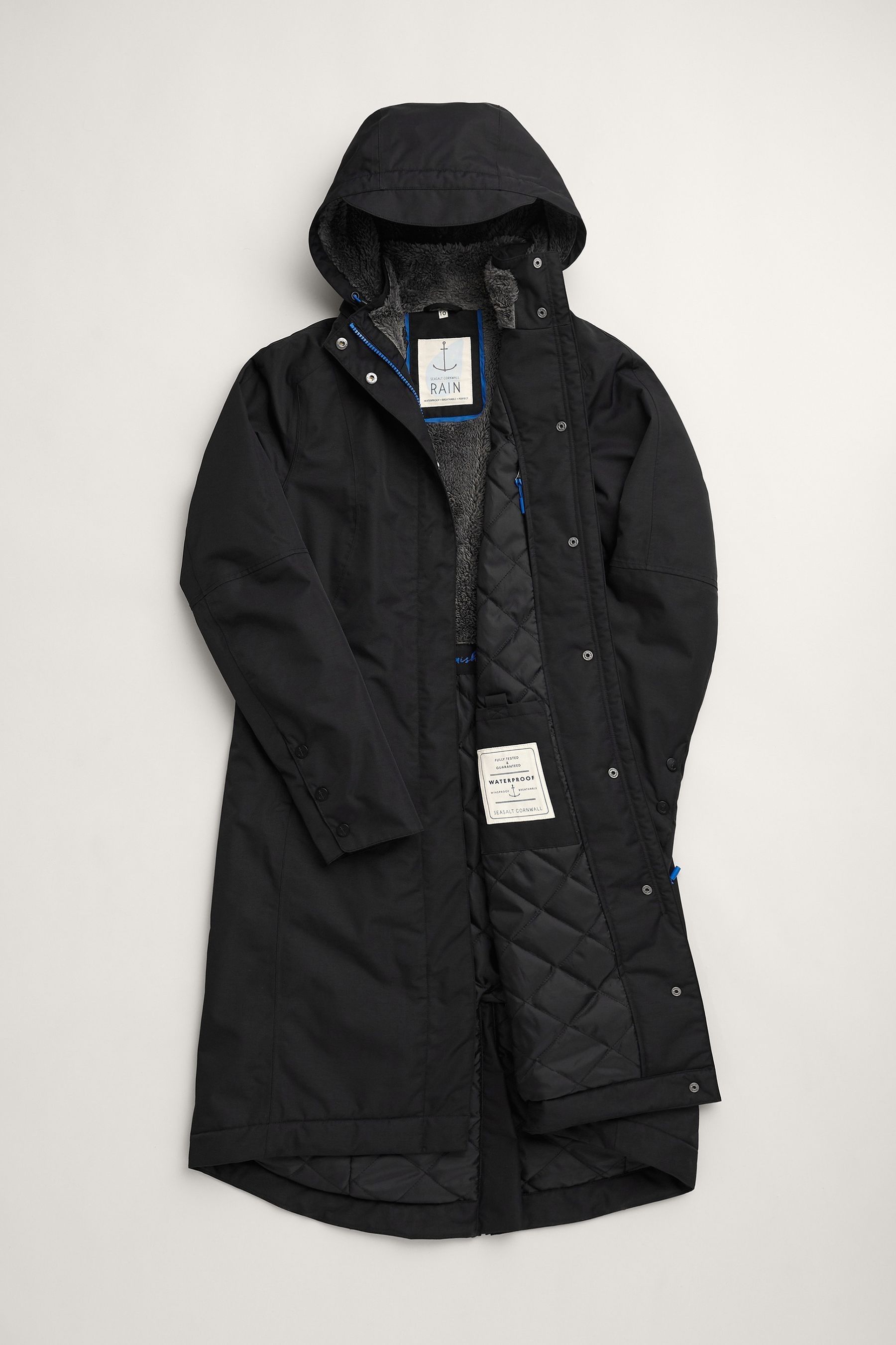 Seasalt Cornwall Black Janelle Coat 12 Womens