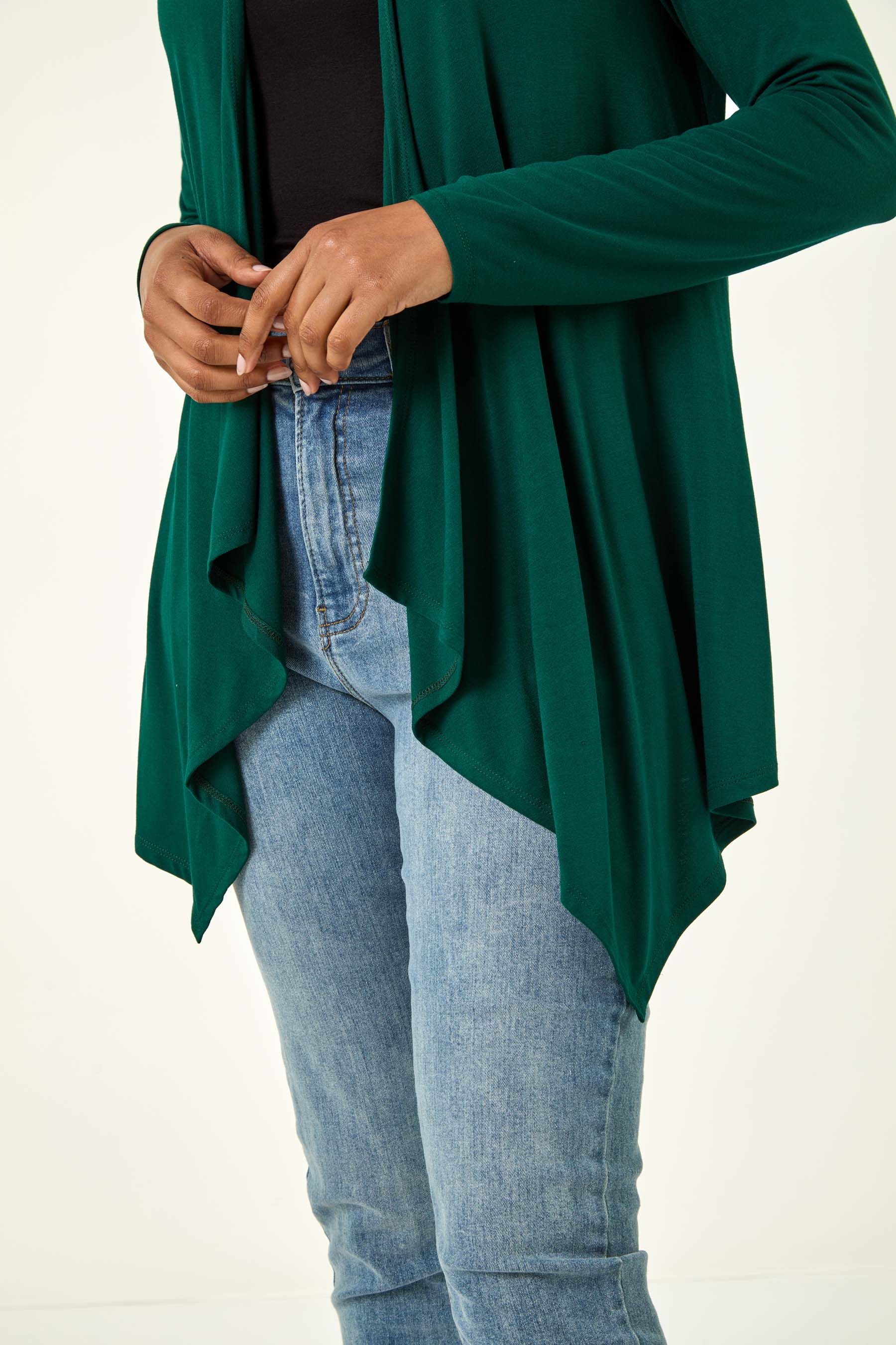Teal waterfall cardigan online