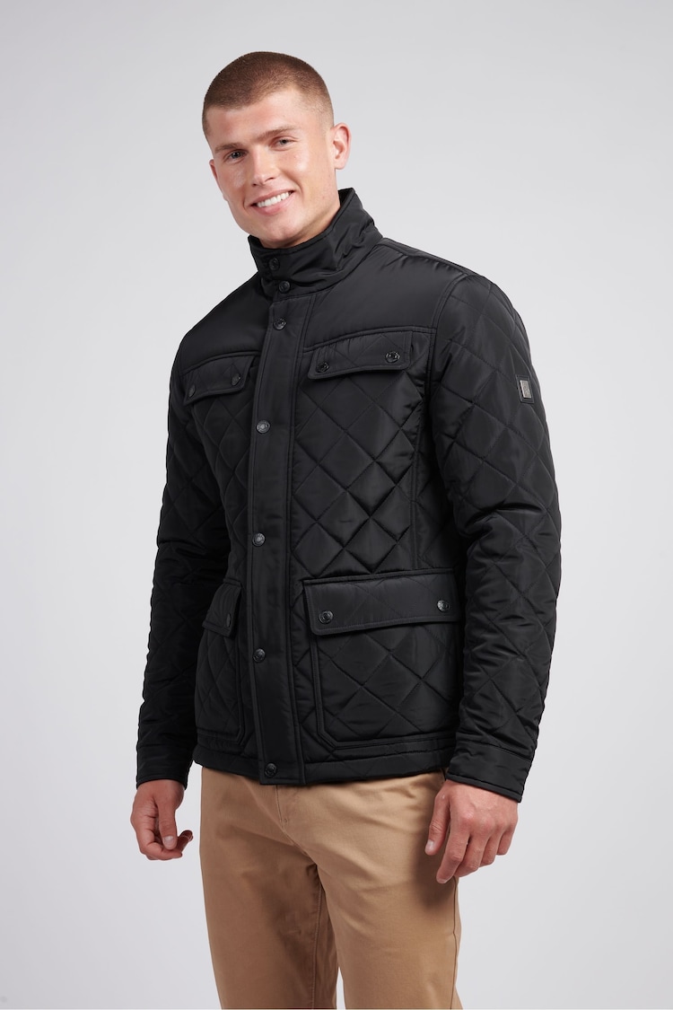 U.S. Polo Assn Black U.S. Polo Assn. Mens Diamond Quilted Funnel Black Jacket - Image 1 of 11