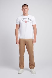 U.S. Polo Assn White U.S. Polo Assn. Mens Signature 100% Cotton Arch Print White T-Shirt - Image 3 of 6