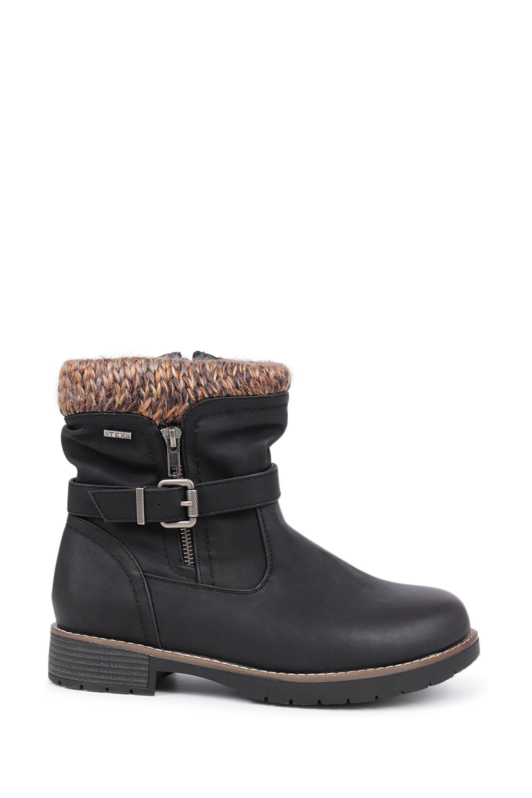 Buy Pavers Black Knitted Cuff Ankle Boots from Next Mexico