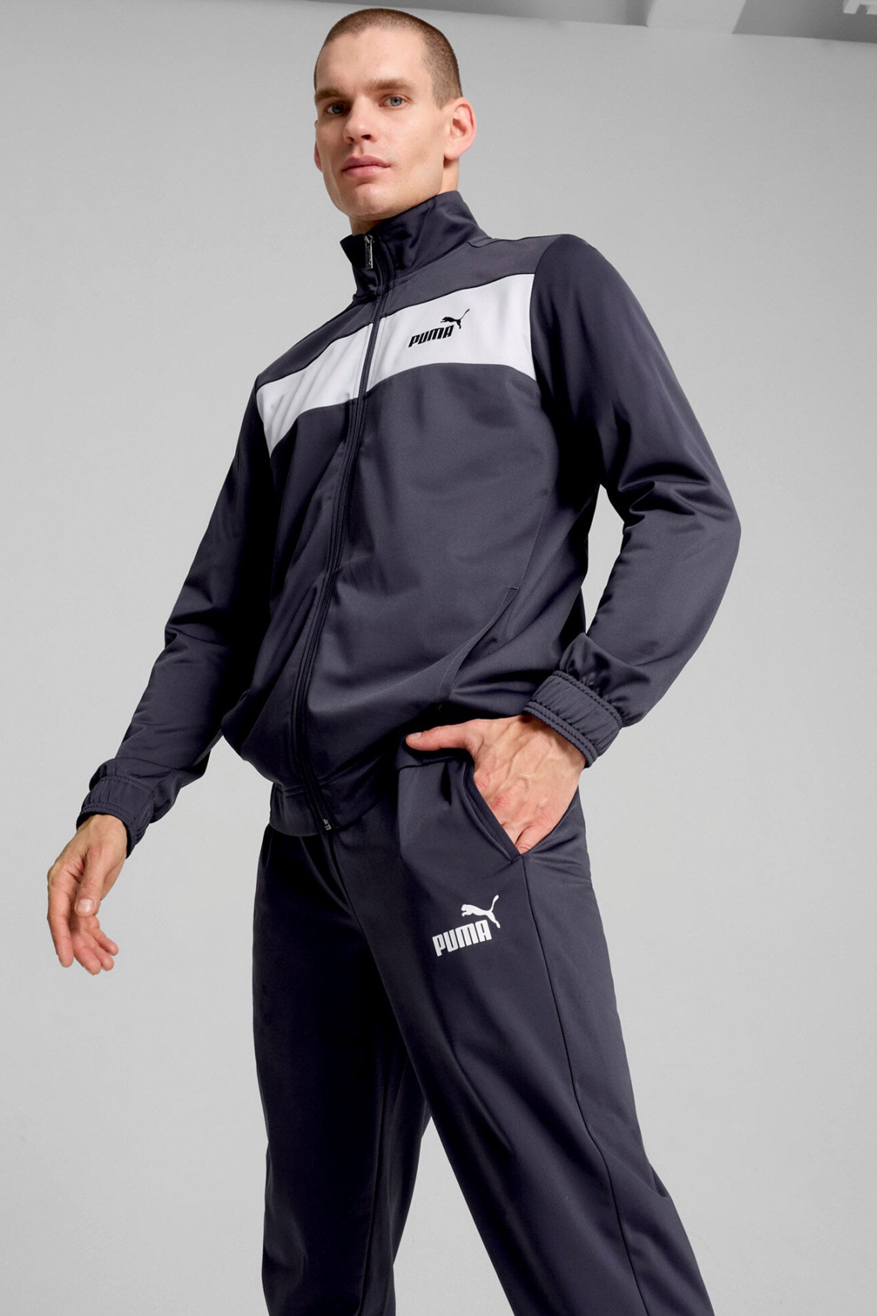 Grey poly tracksuit on sale