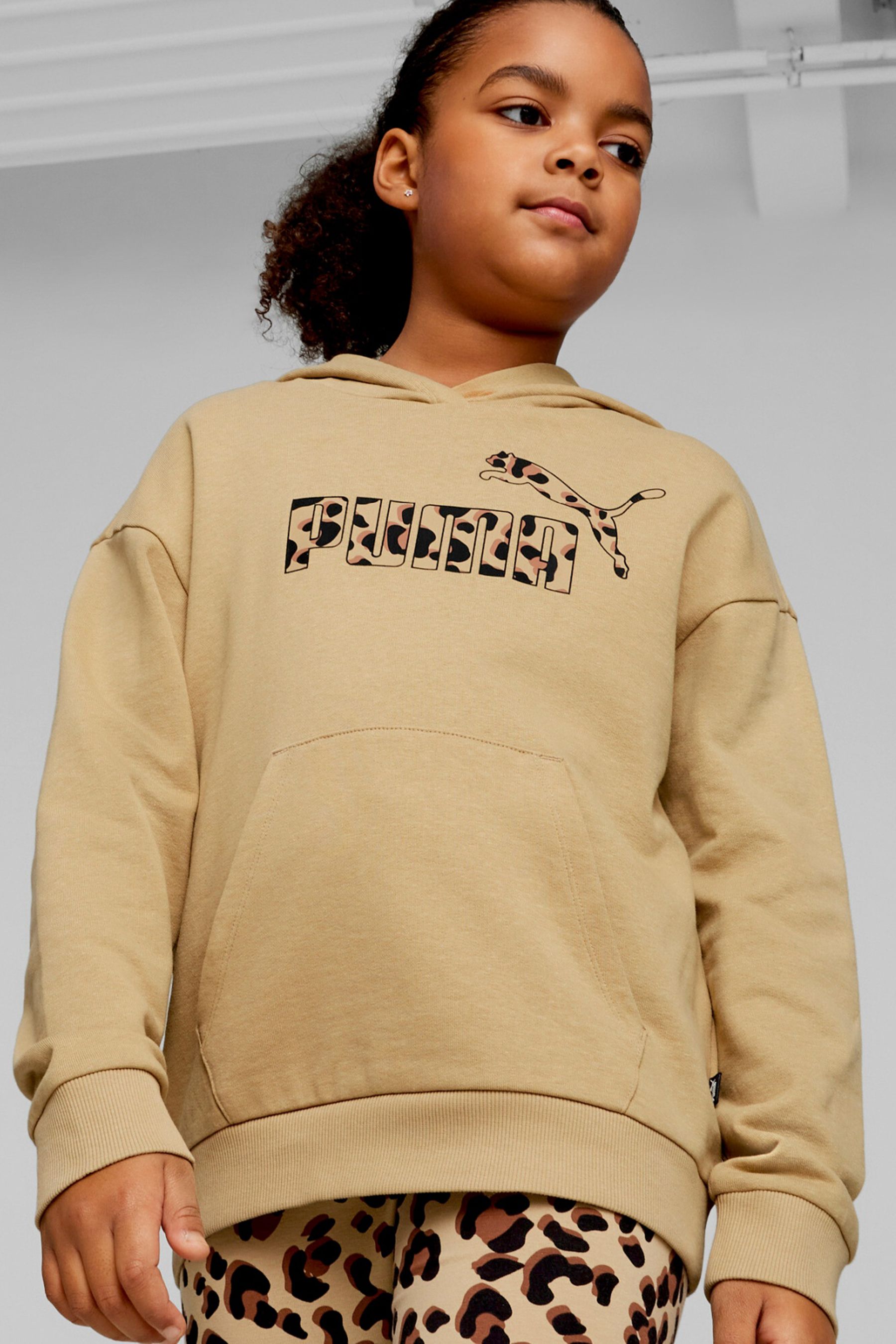 Buy Puma Brown Kids Girls ESS Animal Hoodie from Next Luxembourg