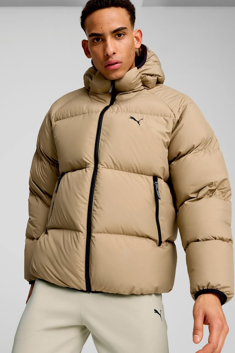 Puma Brown Mens Down Puffer Jacket - Image 1 of 6