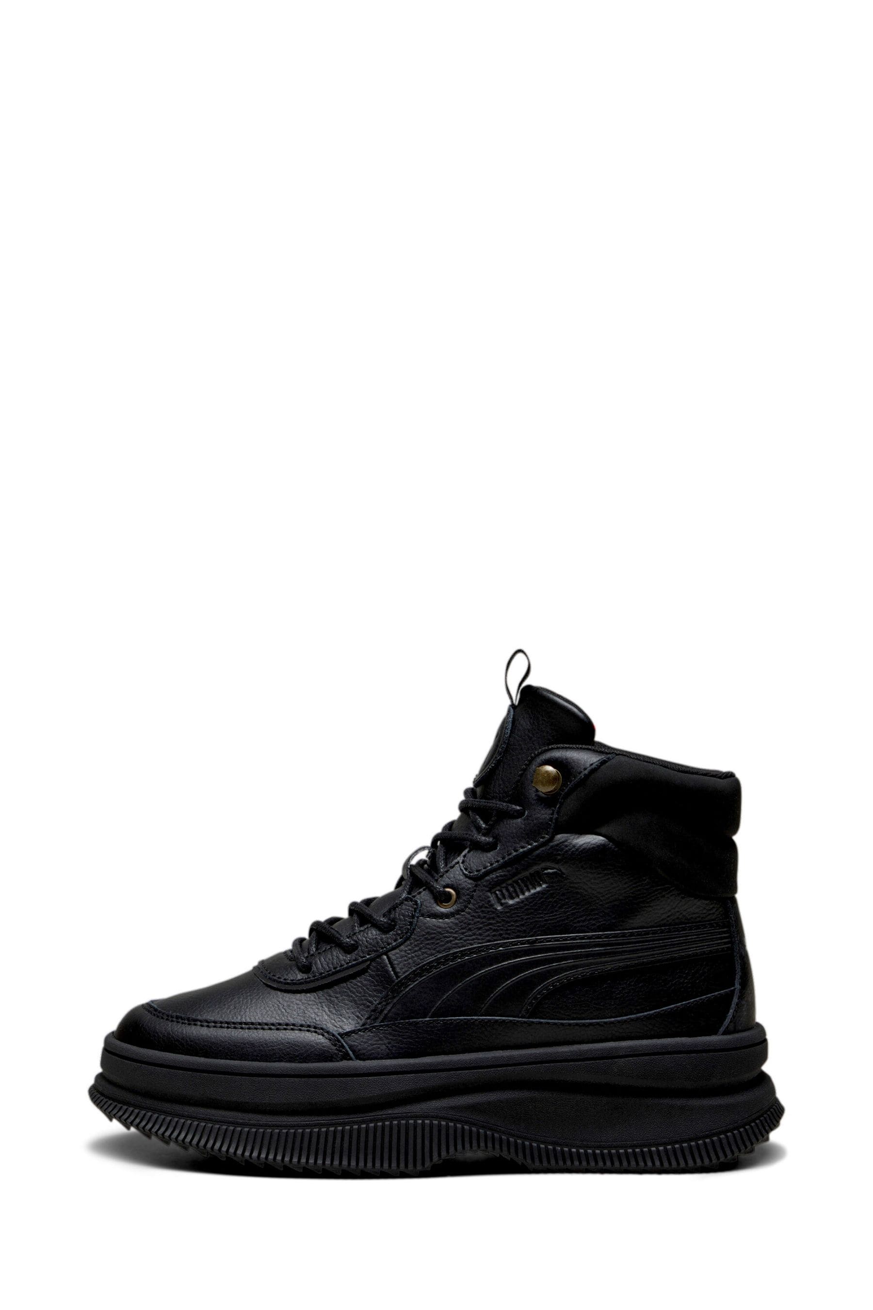 Womens black leather puma sneakers on sale