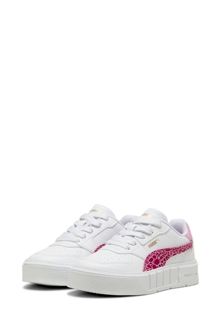 Puma White Kids Girls Cali Court Animal Print Sneakers - Image 2 of 6