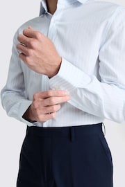 MOSS Blue Tailored Fit Sky Stripe Shirt - Image 3 of 4