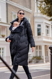 Seraphine Long Chevron Puffer Maternity Black Coat - Image 3 of 4