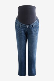 Seraphine Blue Maternity Tapered Frayed Hem Jeans - Image 1 of 2