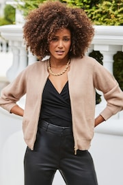 Sosandar Natural Knitted Cardigan - Image 1 of 5