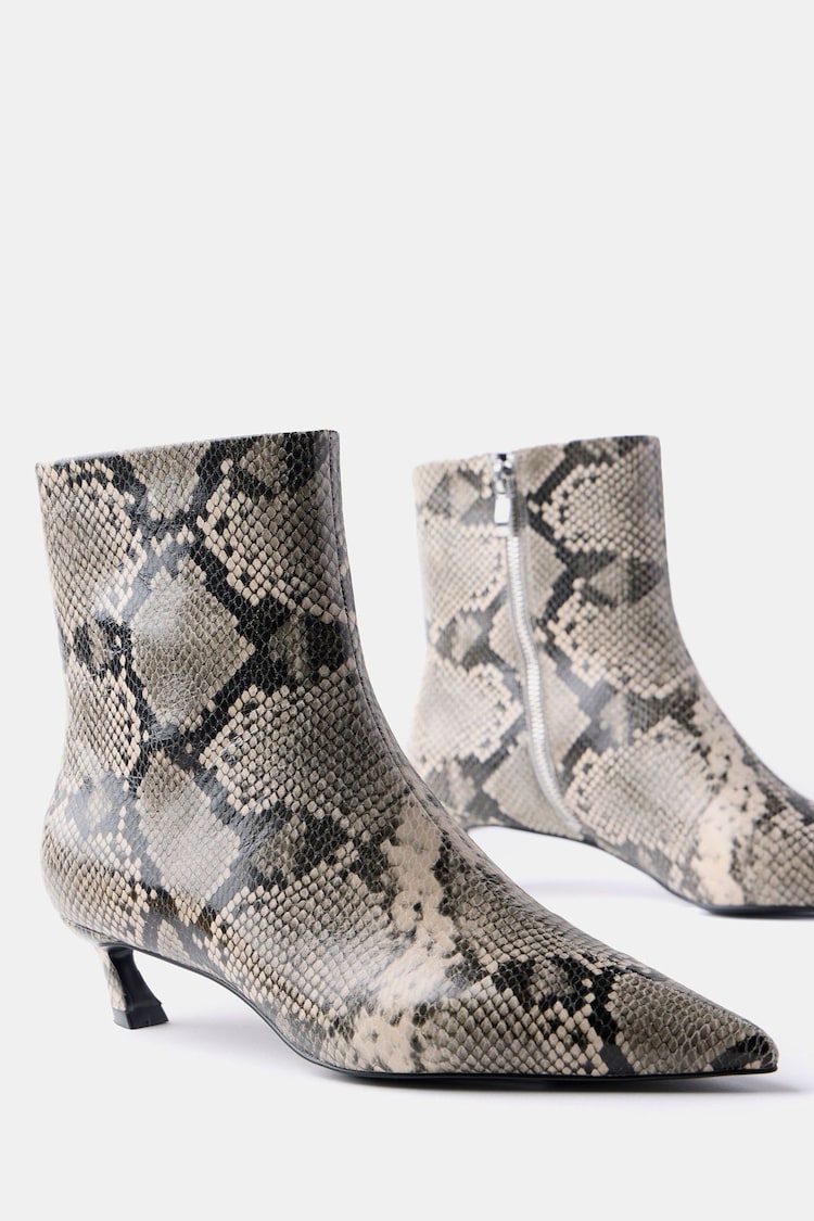 Mint Velvet Animal Leather Snake Print Ankle Boots - Image 2 of 2