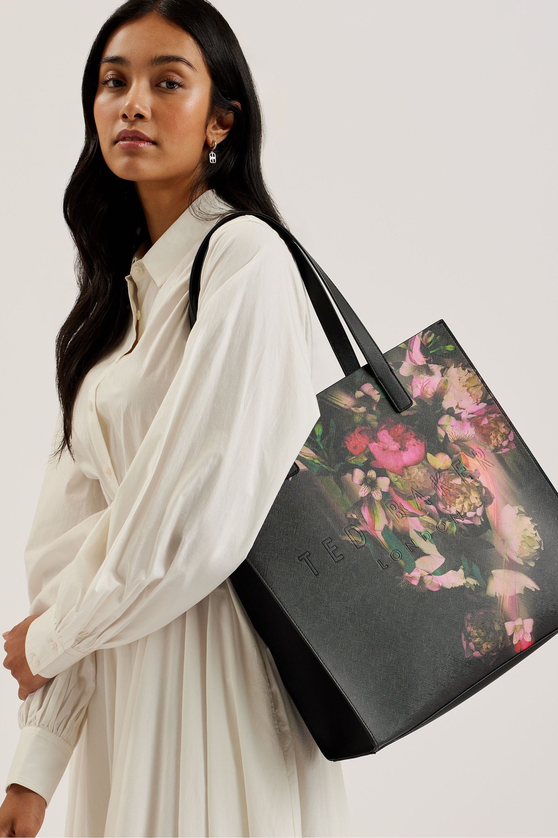 Buy Ted Baker Black Saliine Printed Floral Large Icon Bag from the Next UK online shop