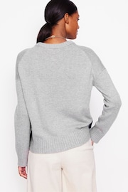 Boden Grey Zia Button Side Jumper - Image 3 of 6