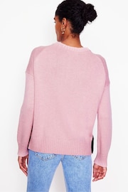 Boden Pink Zia Button Side Jumper - Image 3 of 6