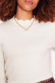 Boden Cream Scalloped Jumper - Image 2 of 6