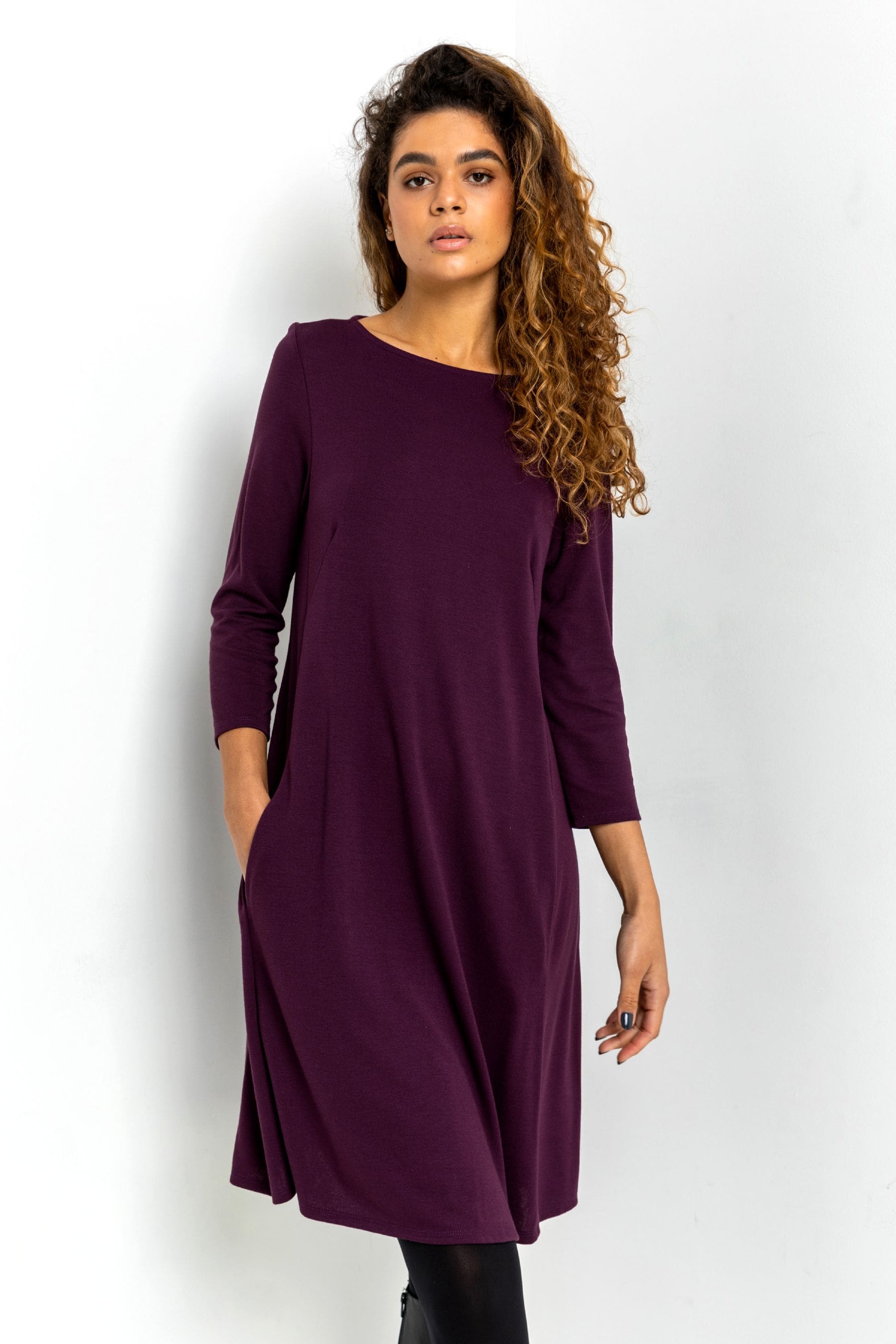 Buy Roman Purple A Line Pocket Detail Swing Dress from the Next UK online shop