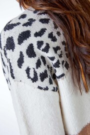 Roman Brown Animal Print Colourblock Jumper - Image 6 of 6