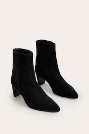 Boden Black Back Panel Heeled Ankle Boots - Image 3 of 4