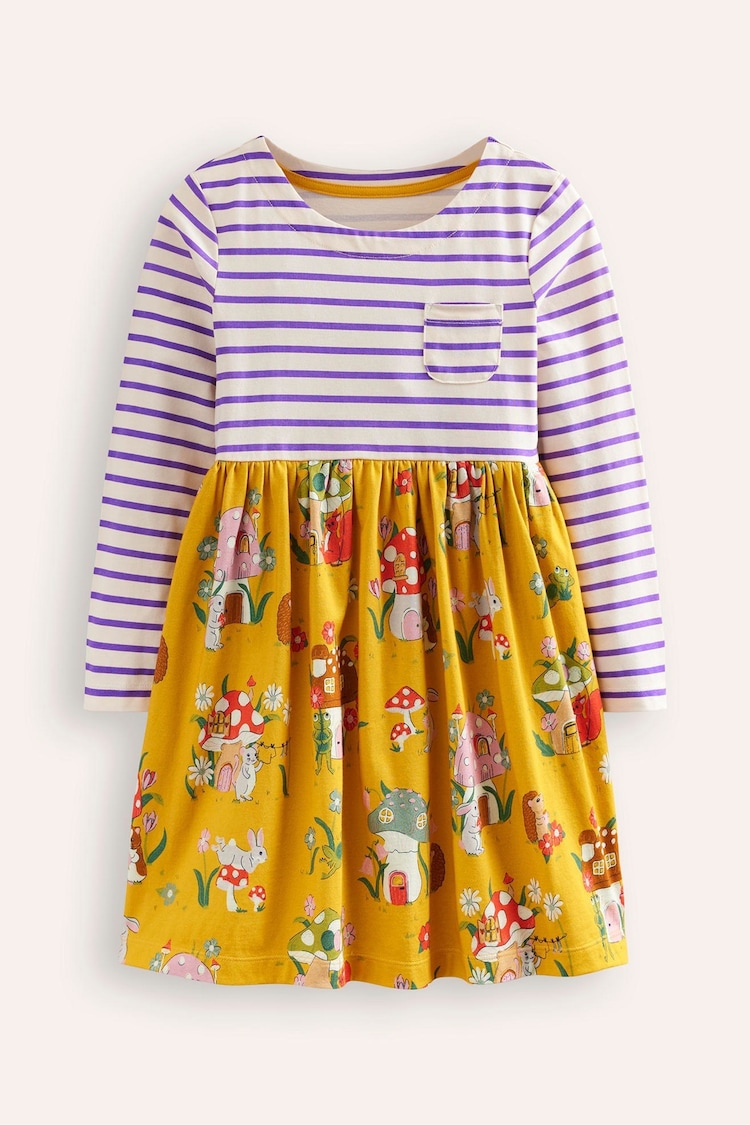 Boden Yellow Hotchpotch Jersey Dress - Image 2 of 4