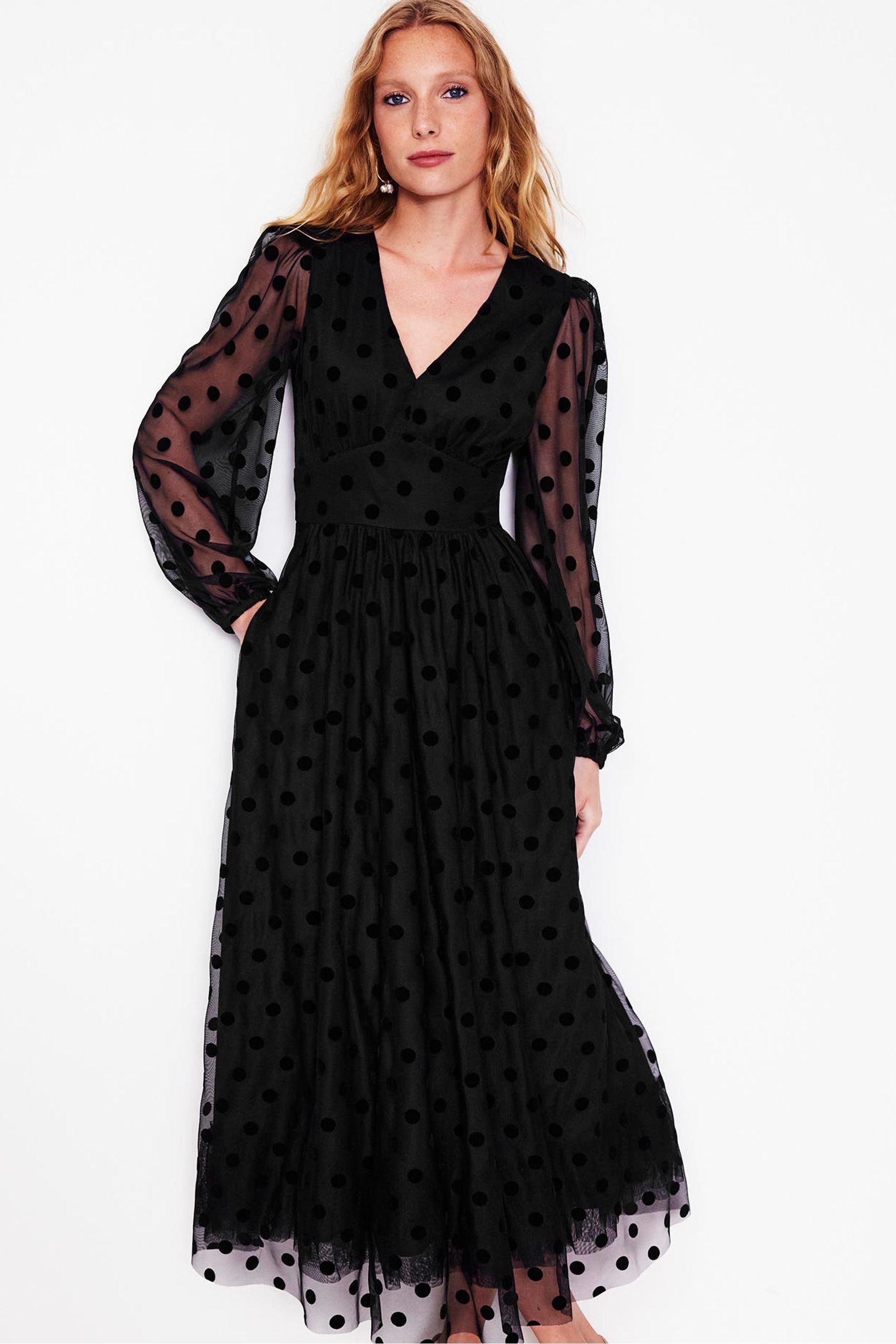 Buy Boden Black Christina Tulle Midi Dress from Next Luxembourg