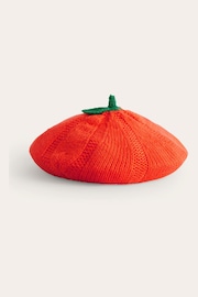 Boden Orange Pumpkin Novelty Beret Hat - Image 2 of 3