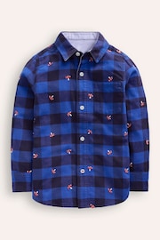 Boden Blue Toadstool Checked Cosy Cotton Shirt - Image 2 of 4