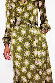 Boden Green Jasmine Satin Midi Dress - Image 3 of 6