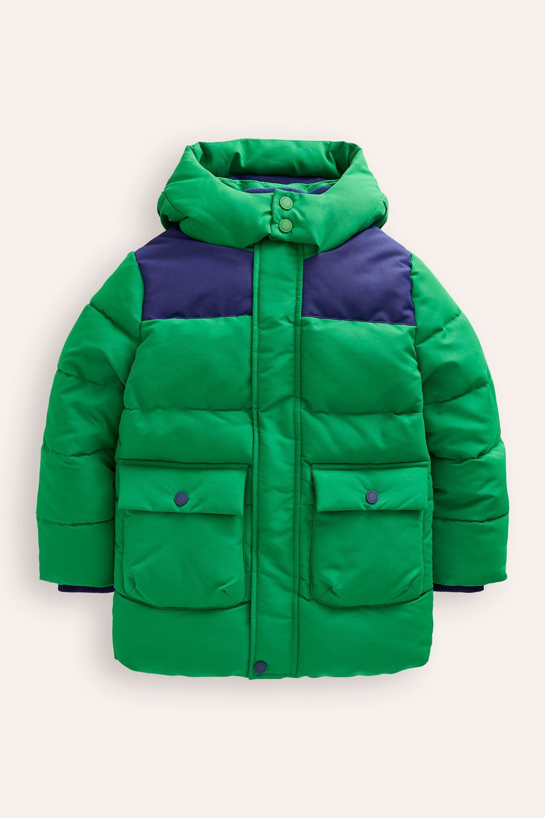Buy Boden Green Fleece Lined Puffer Coat from Next Luxembourg