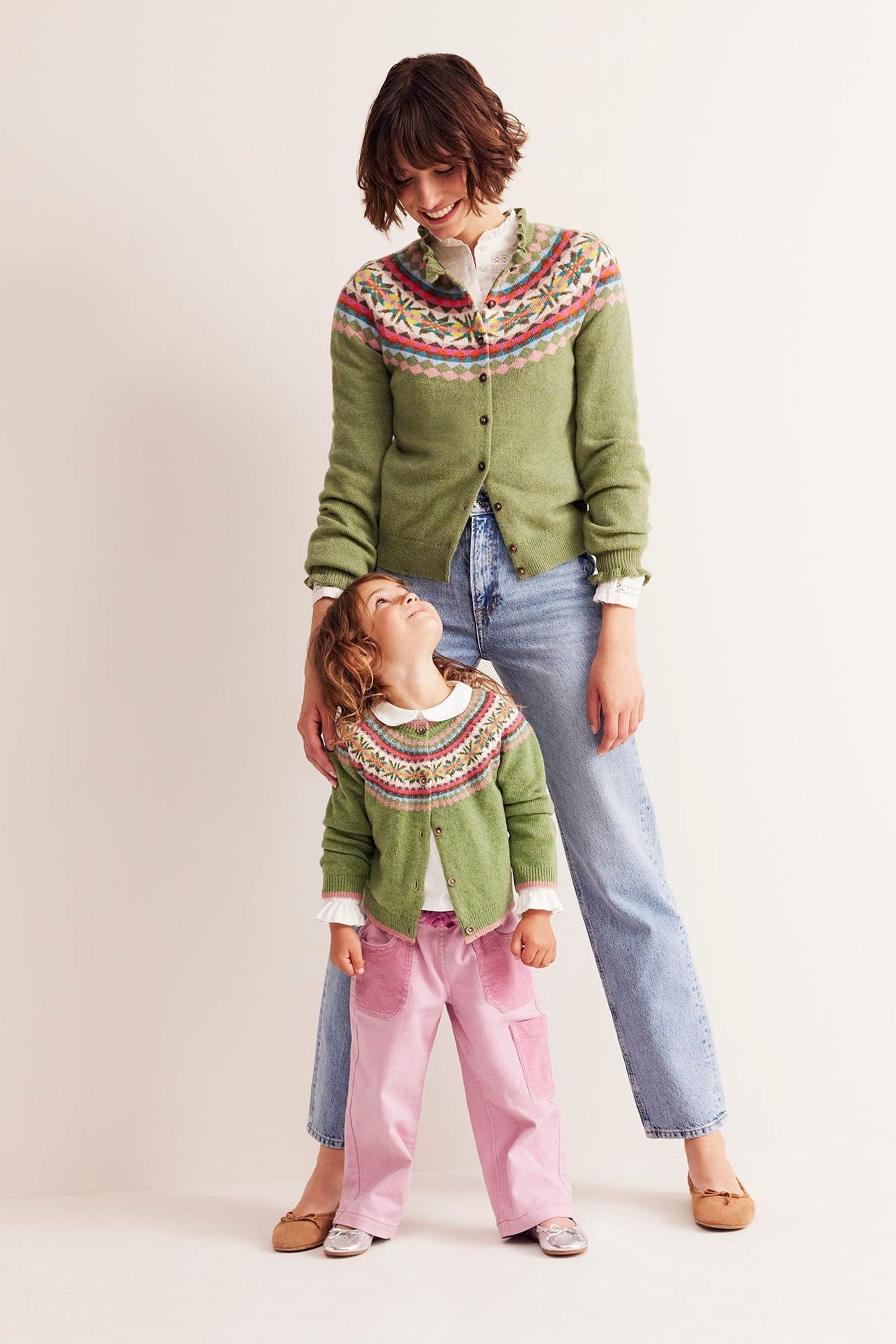 Boden Green Edie Fair Isle Cardigan 56years Girls