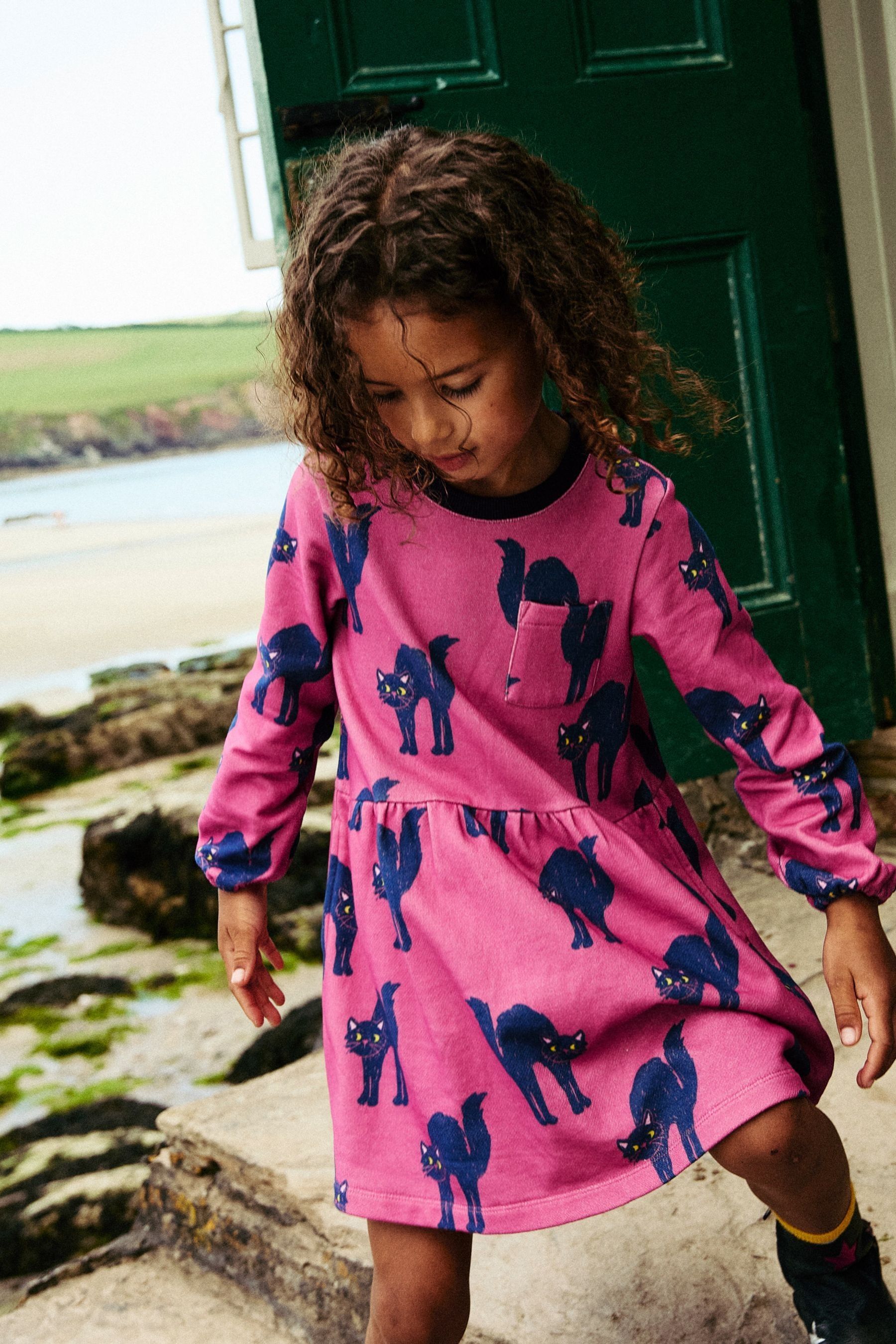 Buy Boden Pink Loopback Cat Sweatshirt Dress from Next Luxembourg