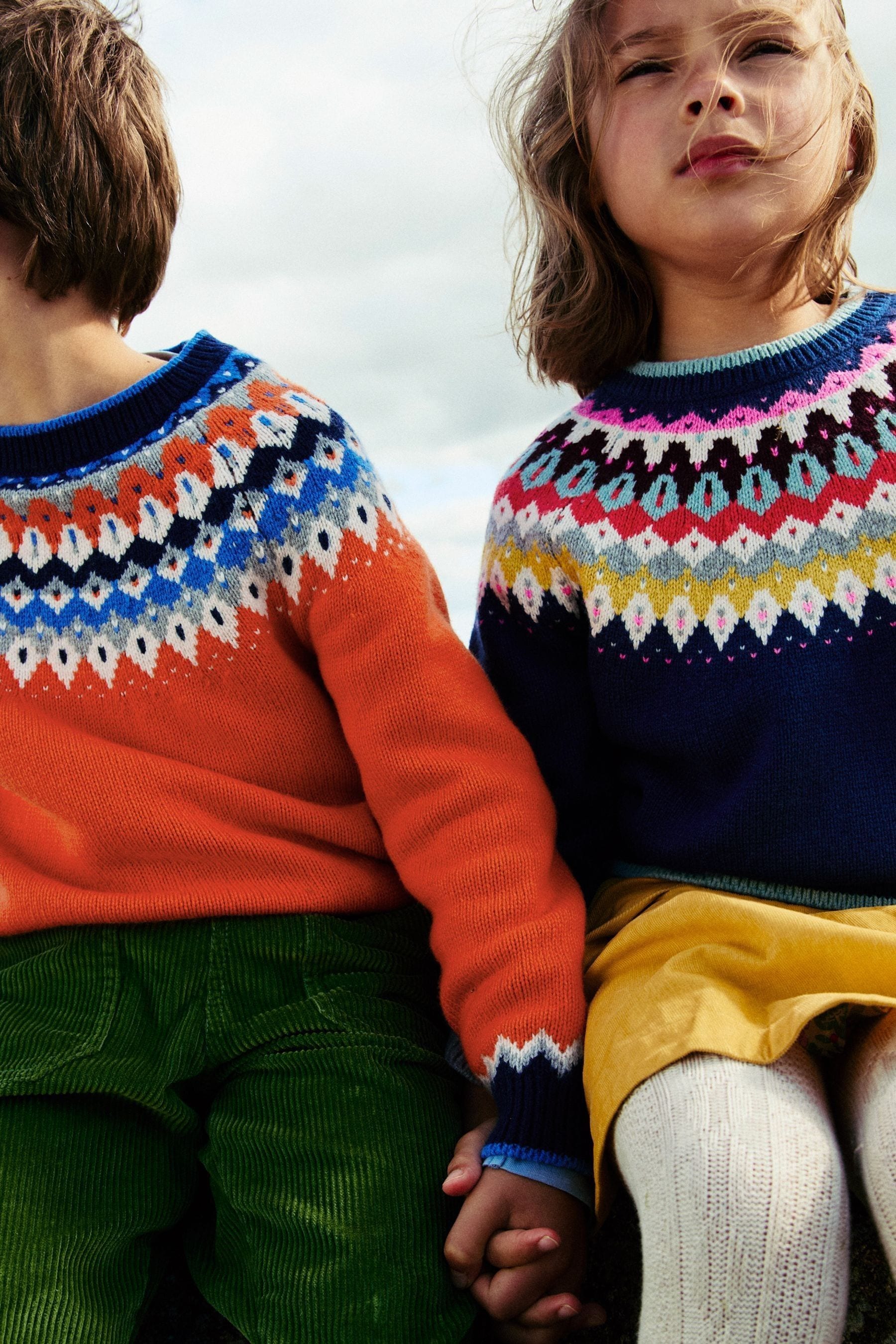 Boden Blue Eleanor Fair Isle Pattern Jumper 5 6 Yrs Girls