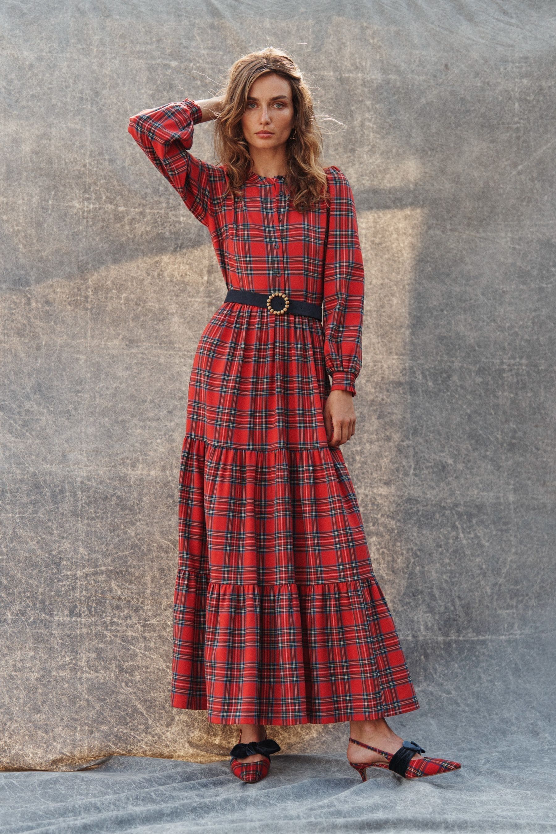 Buy Boden Red Alba Check Maxi Dress from Next Luxembourg