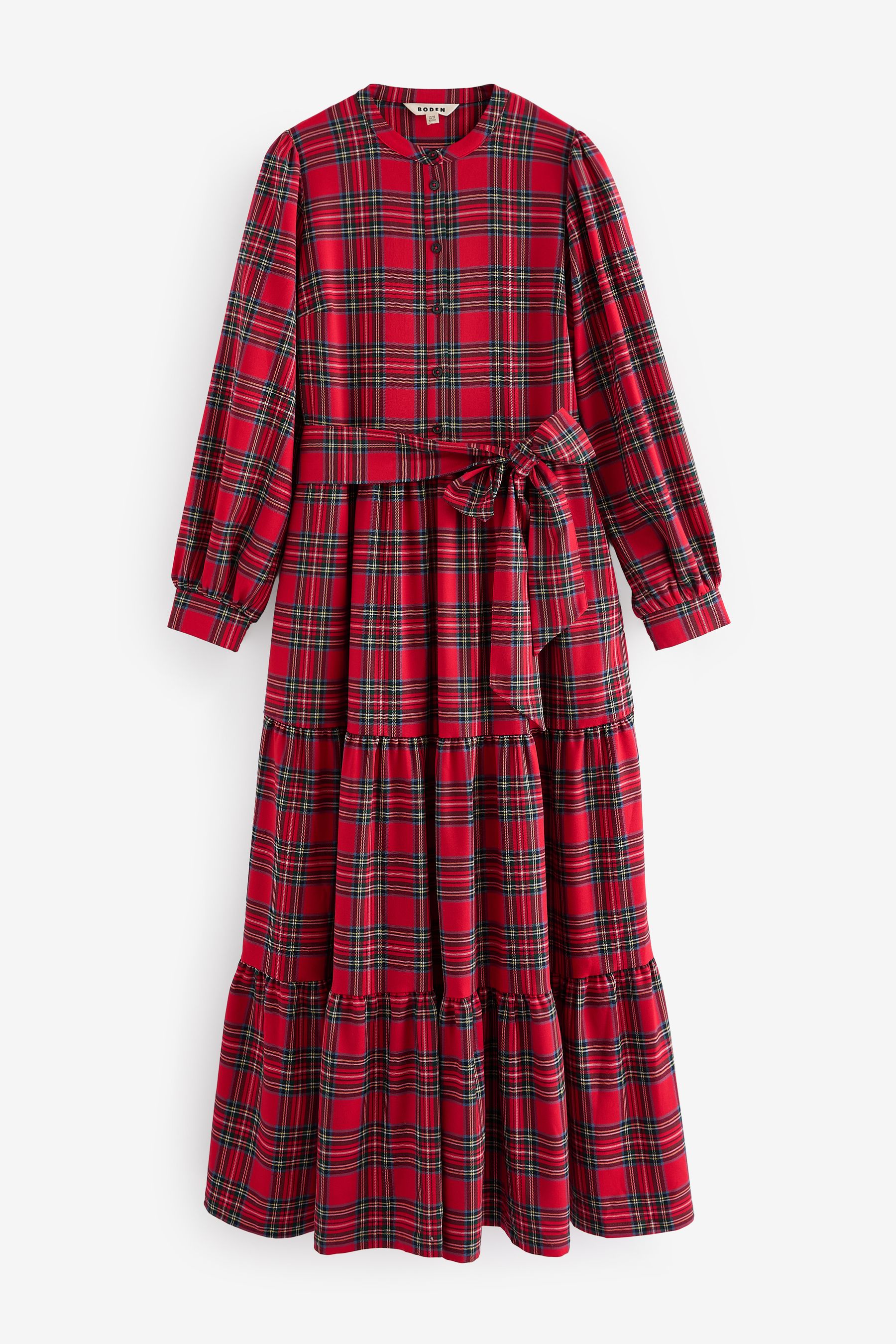 Buy Boden Red Alba Check Maxi Dress from Next Luxembourg