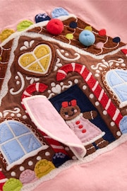 Boden Pink Festive Gingerbread Lift The Flap T-Shirt - Image 3 of 3