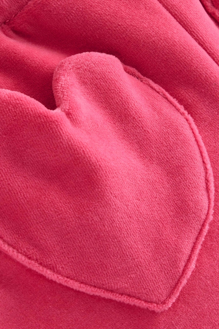 Boden Pink Heart Pocket Velour Joggers - Image 3 of 3