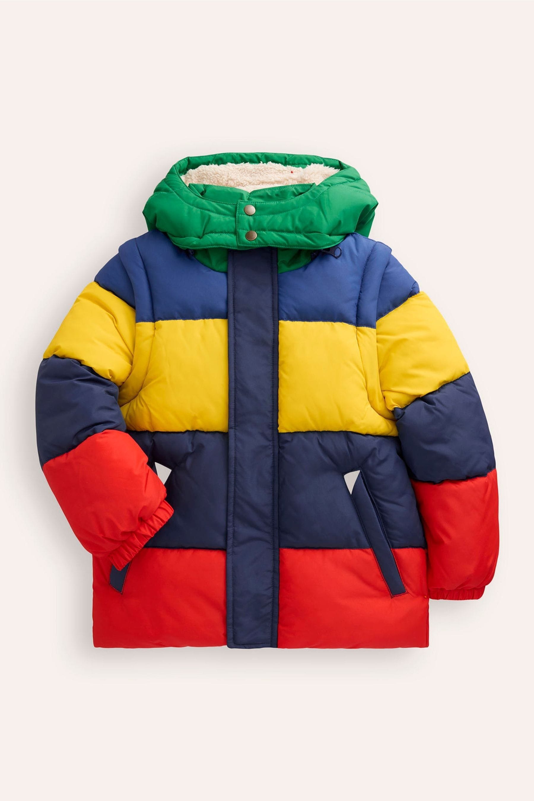 Buy Boden Blue Stripe 2 In 1 Puffer Coat from Next Luxembourg